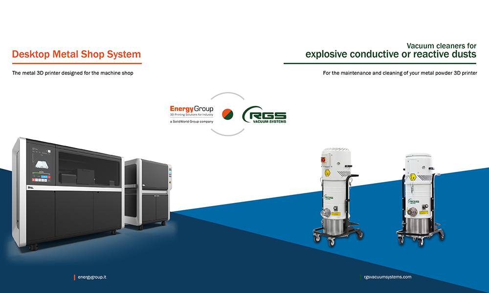 RGS VACUUM SYSTEMS OFFICIAL PARTNER OF ENERGY GROUP FOR 3D PRINTER CLEANING