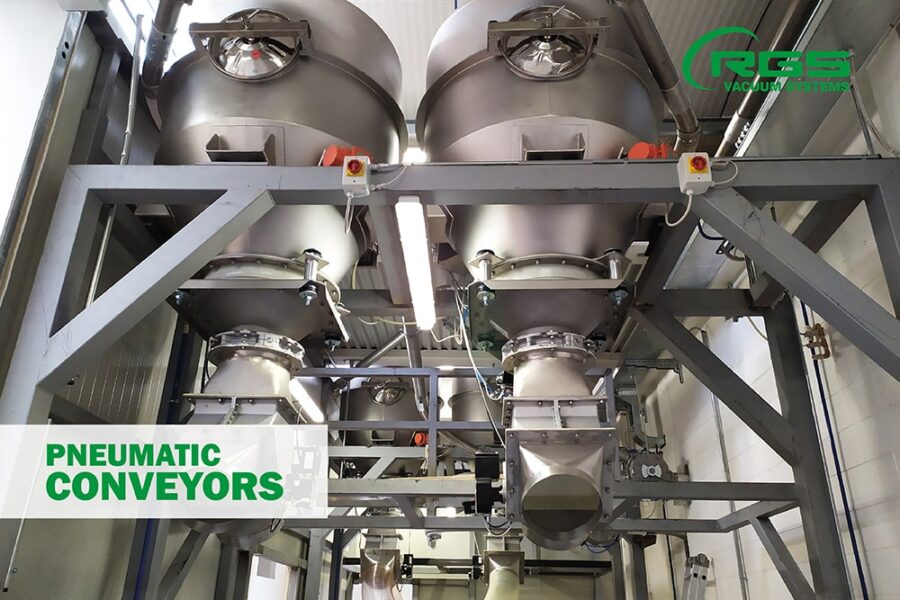 Pneumatic conveying for handling food powders