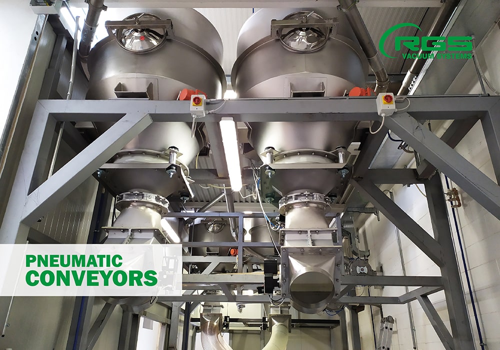 Pneumatic conveying for handling food powders